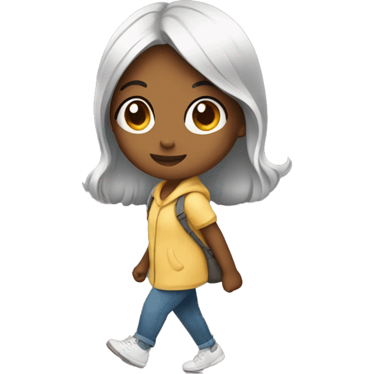 Cute girl walking emoji