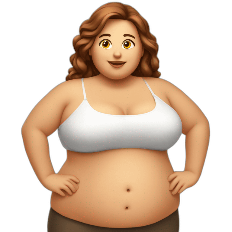 obese-jeune-woman-big-belly-cheveux-long-marron emoji