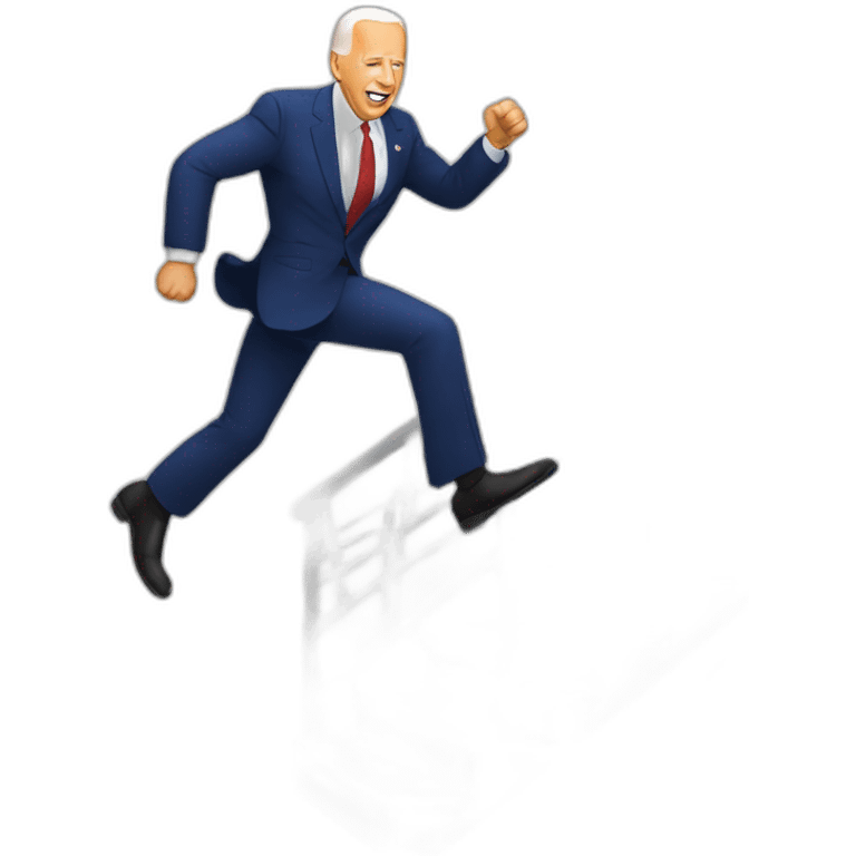 Joe Biden fighting some stairs emoji