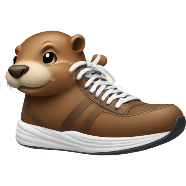 Running beaver in sneakers  emoji