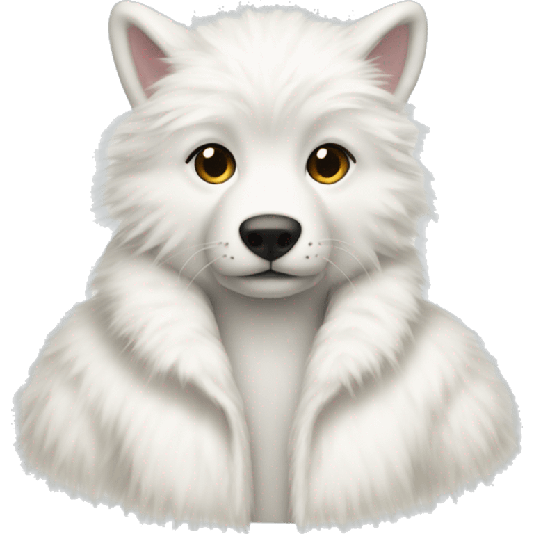 white fur coat without human emoji