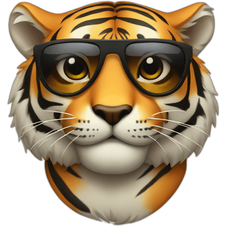 Tiger with sunglass emoji