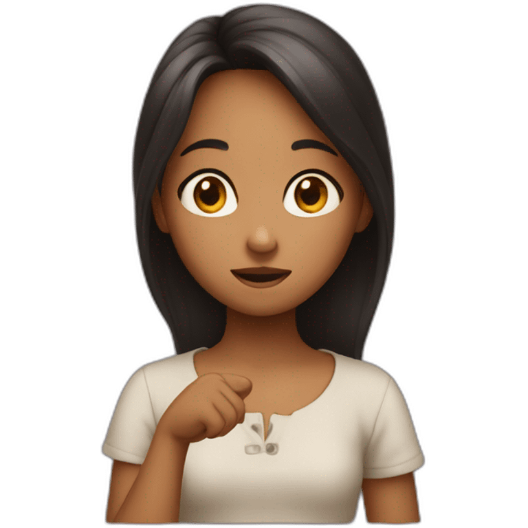 Cute girl telling a story emoji