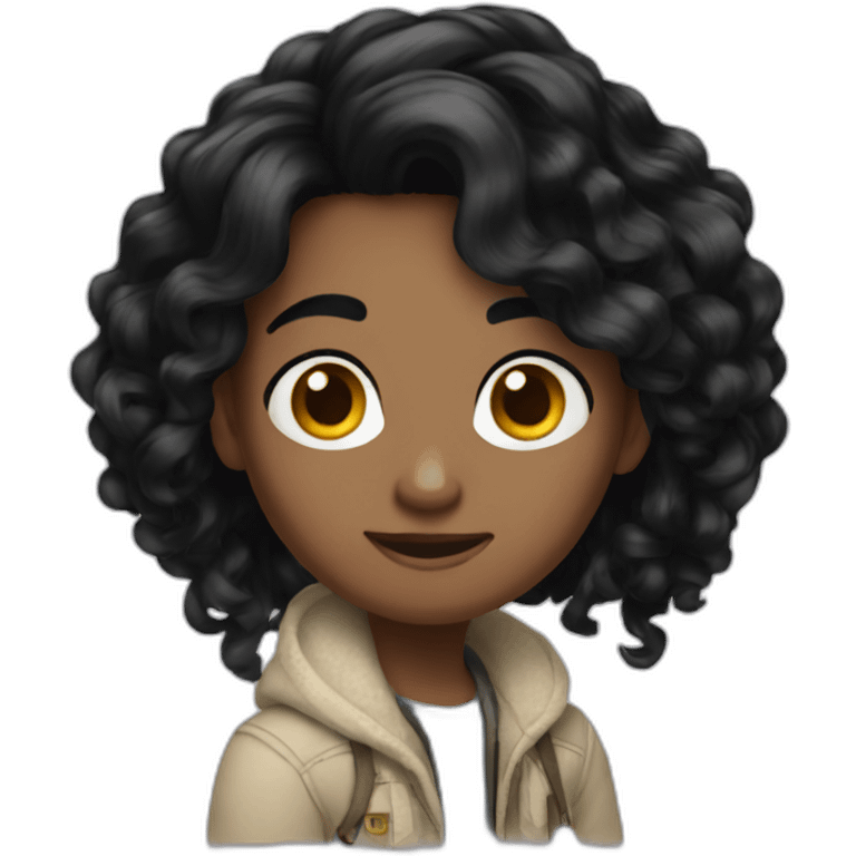 Tangled designer blackhair emoji