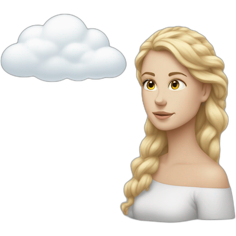 a white girl says and there is a cloud of thought next to her emoji