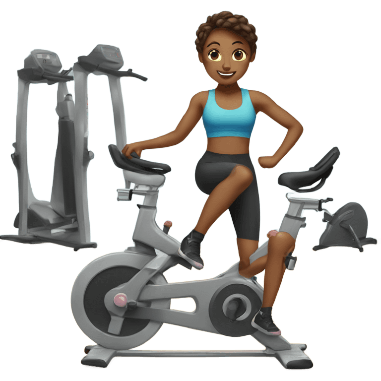 Girl doing ciclo gym emoji