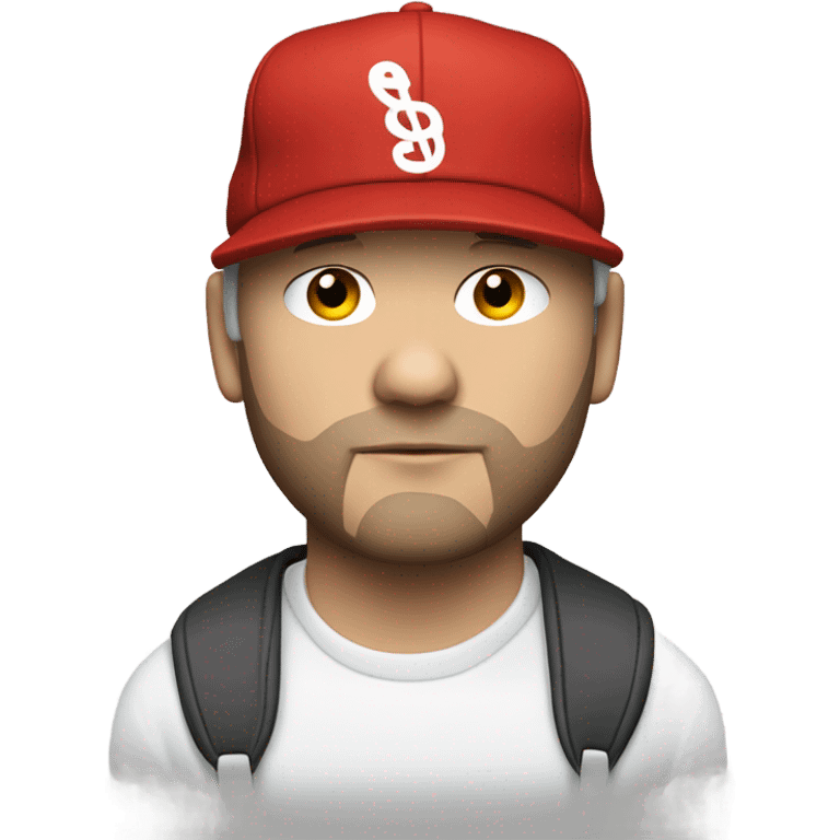 Fred durst from 1999 with a red backwards  hat emoji