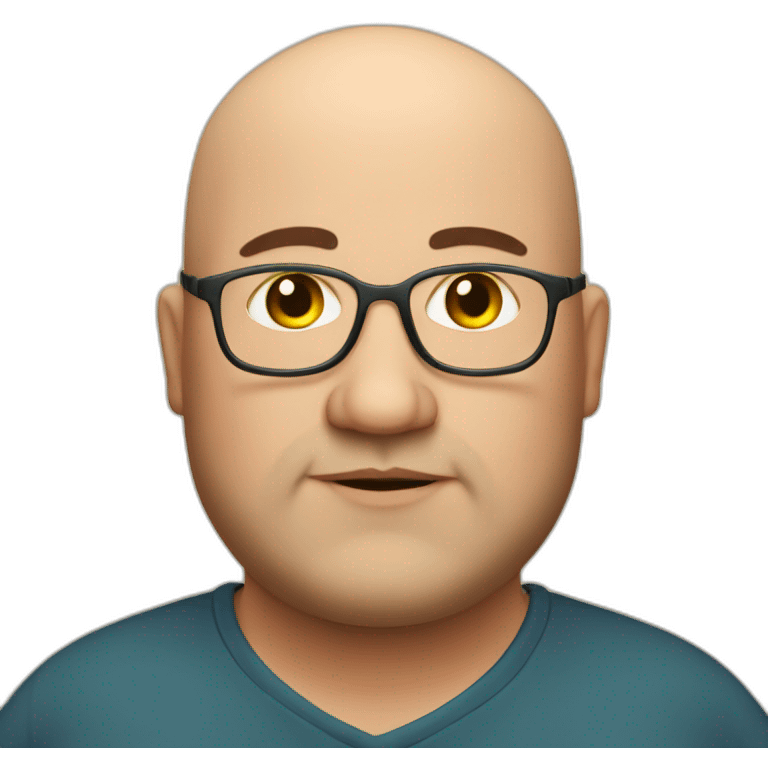 A fat, bald man that is a Latin teacher  emoji