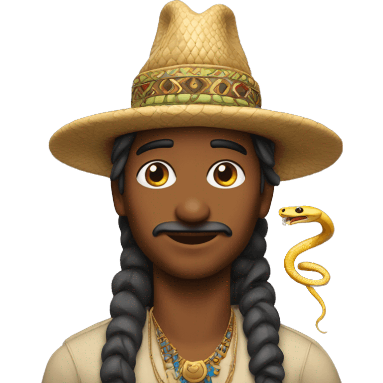 indian wtith a snake hat emoji