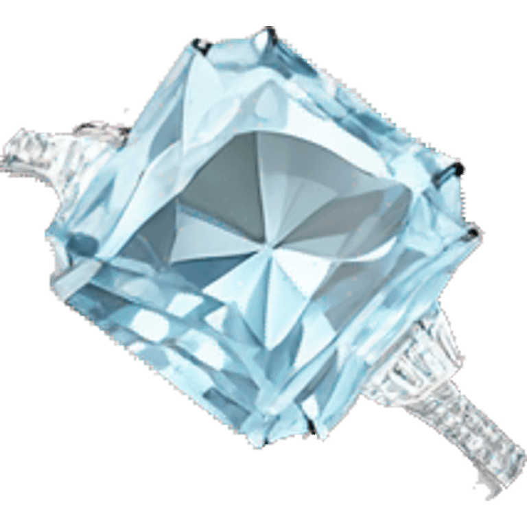 Light blue radiant cut diamond engagement ring  emoji