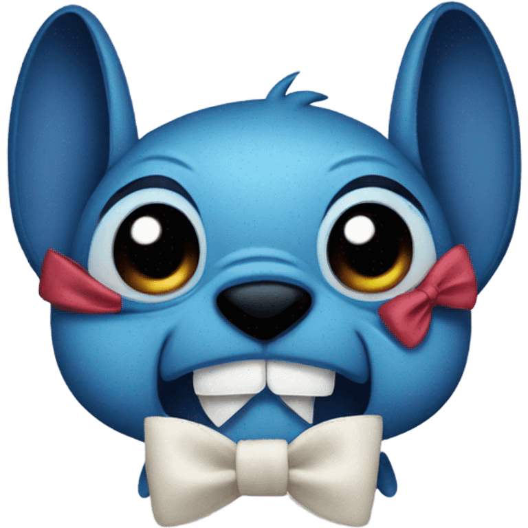 Stitch with a bow tie emoji