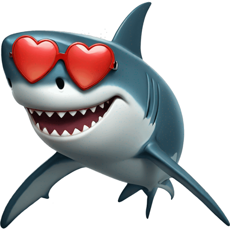 Shark with heart sunglasses  emoji