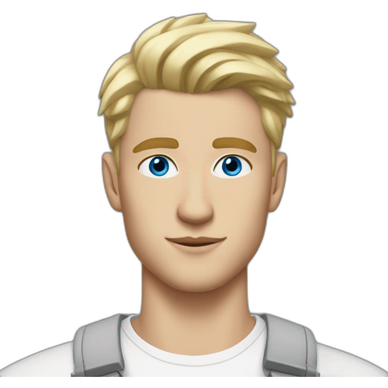 blonde man, 23 years old, sophisticated, blue eyes, undercut hair emoji