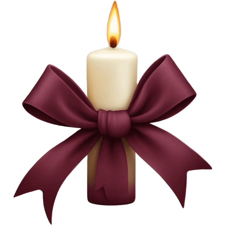 A melting maroon candle with a bow emoji