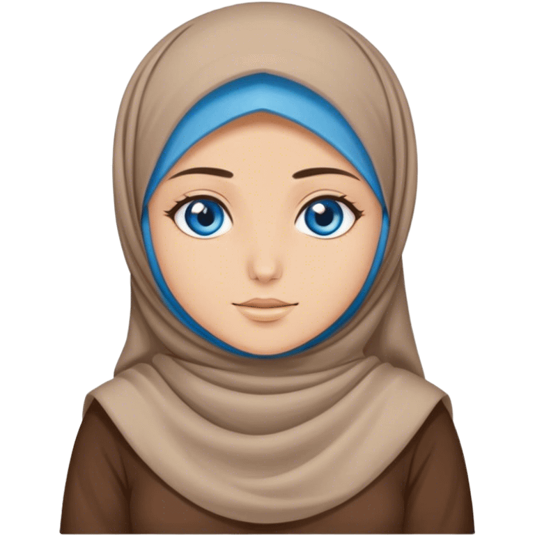 Turkish beautiful finish Konya girl blue eyes with hijab and brown stone dress emoji