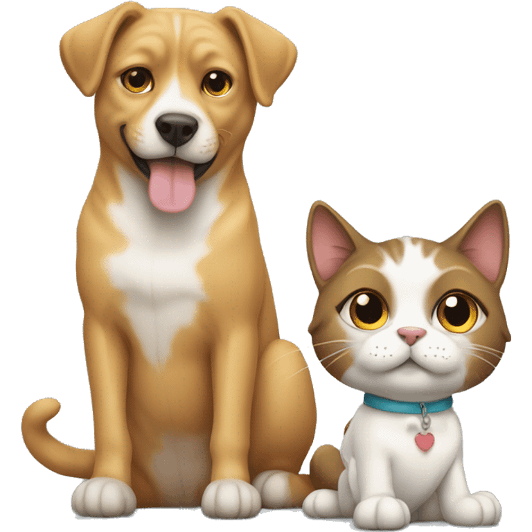 Cat with a dog sitting emoji