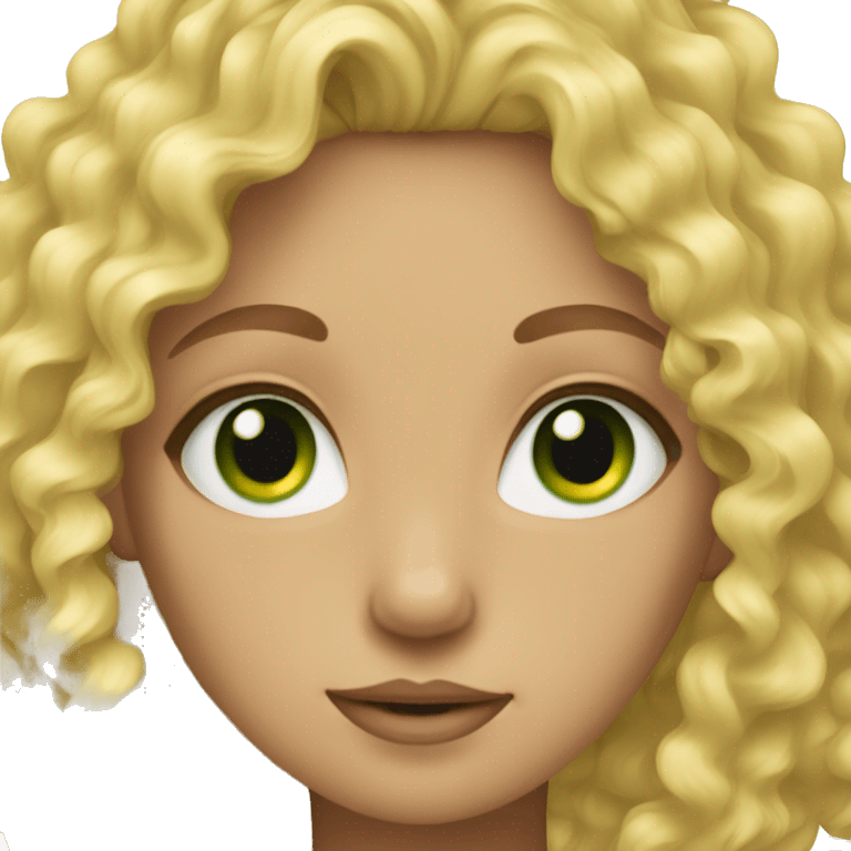 Green eye blonde curly hair girl emoji