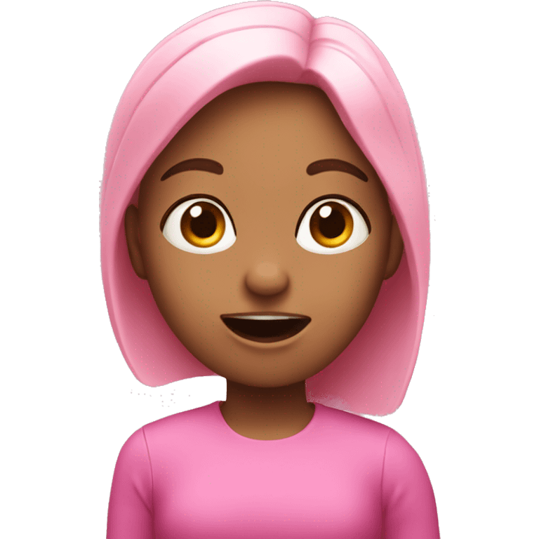 Pink girl sing a song  emoji