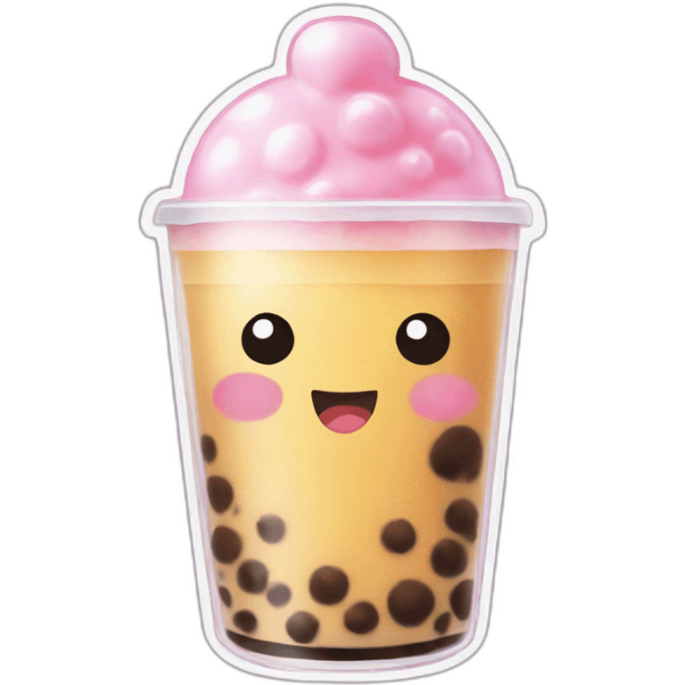 Bubble tea kawaii visage emoji