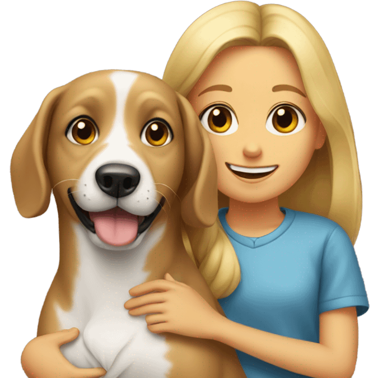 Dog with girl emoji