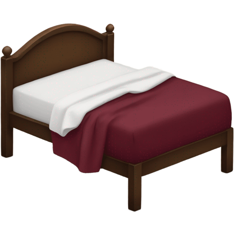 White amas burgundy bed  emoji