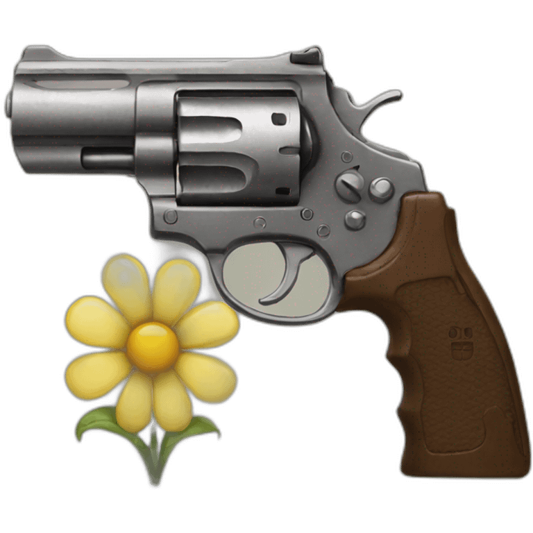 Gun flower emoji