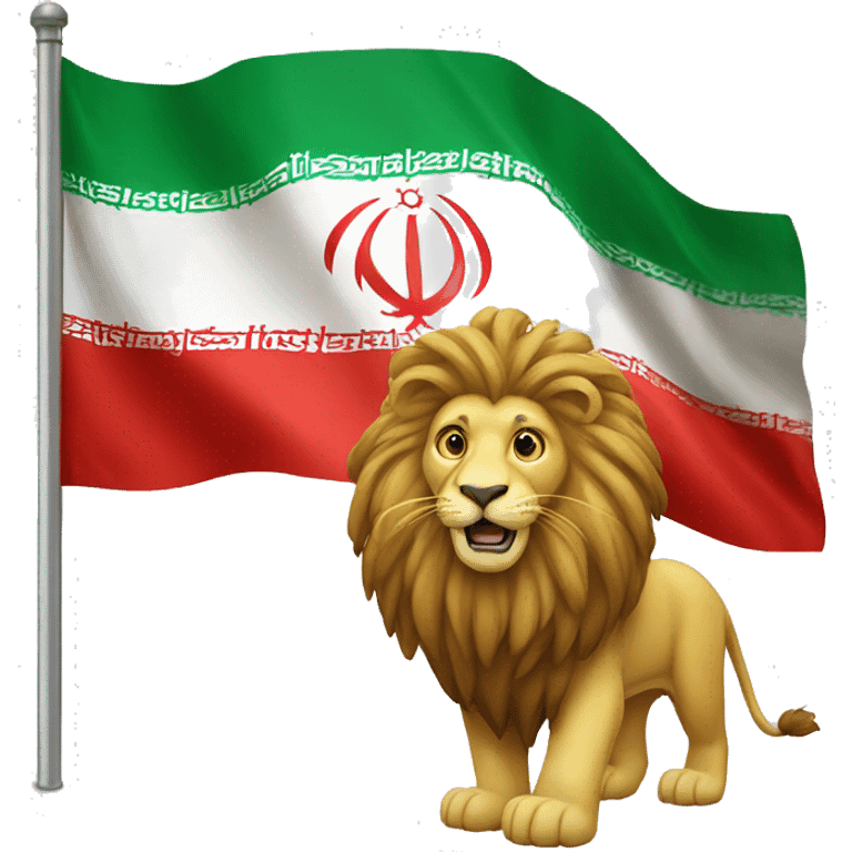 Iran flag with the lion emoji