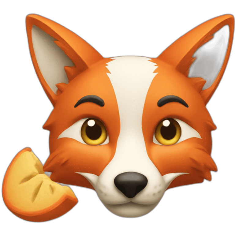 fox eating a "404" text emoji