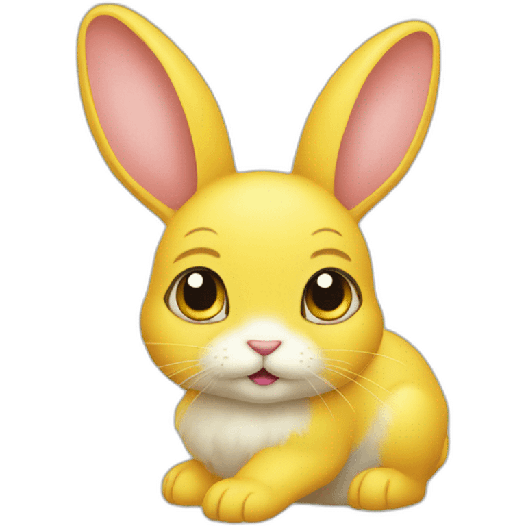 yellow bunny with oval eye catJAM emoji