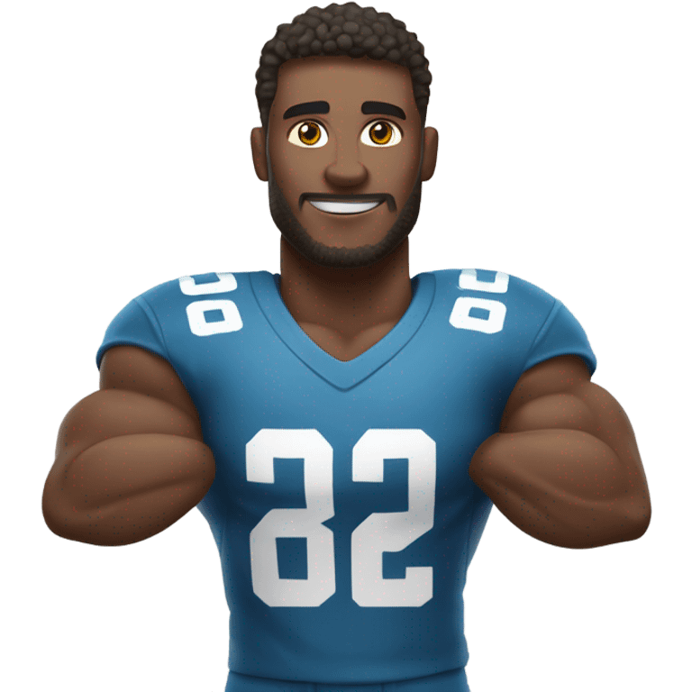 A football player flexing his muscles  emoji