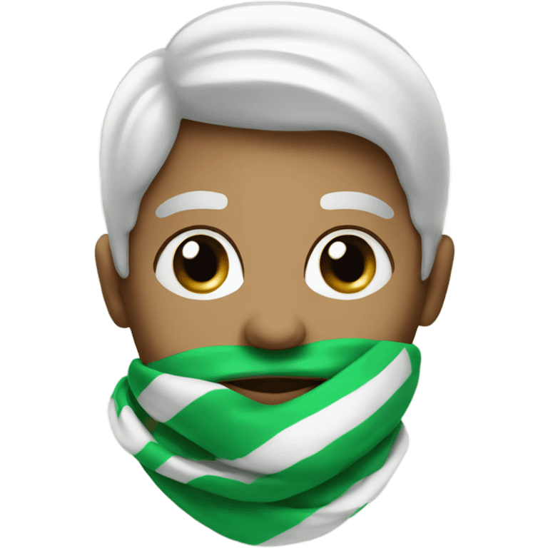 Face with green and white scarf emoji