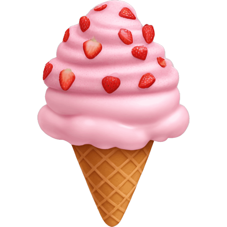 strawberry Ice cream with pink sprinkles  emoji