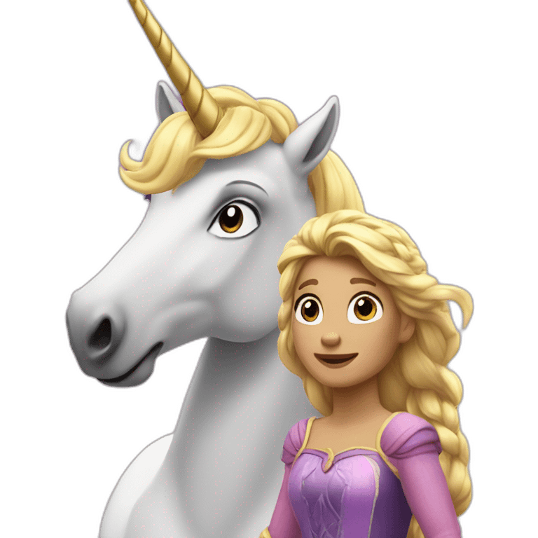 Raiponce with a unicorne  emoji