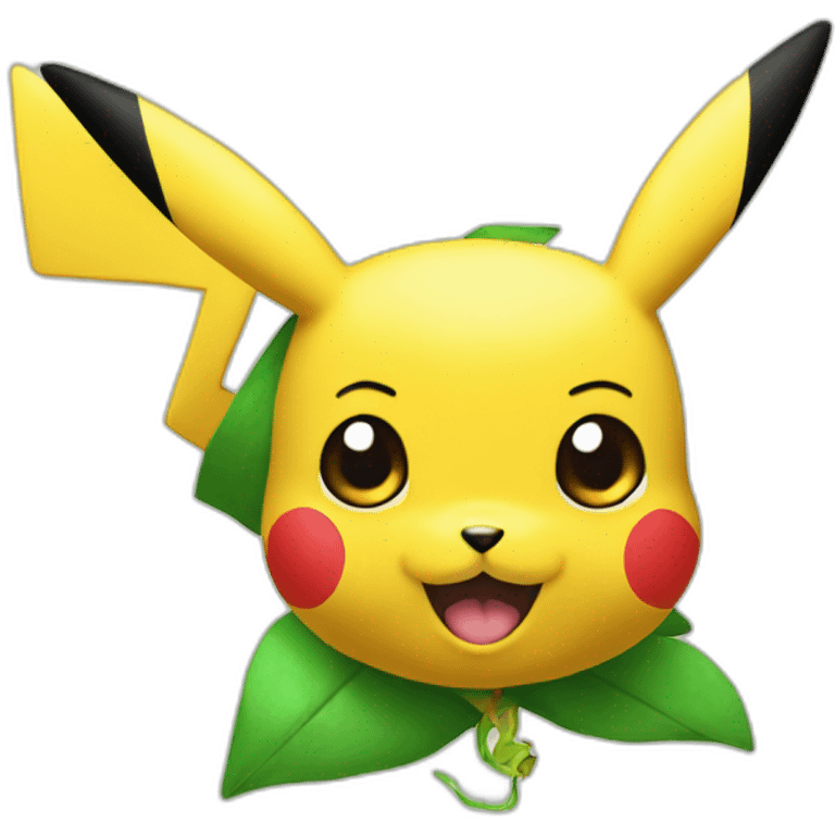 Pikachu en vert emoji