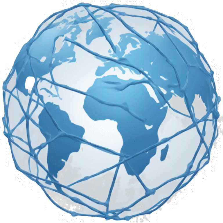 Blue and light blue,  connected network, world globe   emoji