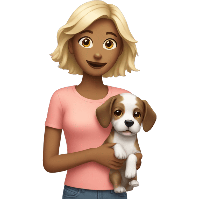 girls with dog emoji