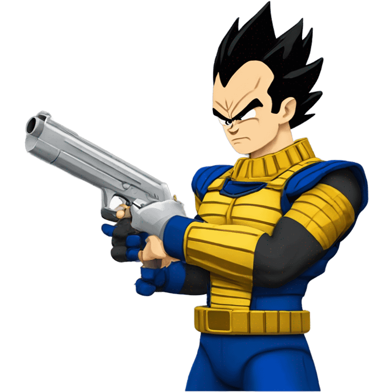 Vegeta with a gun emoji