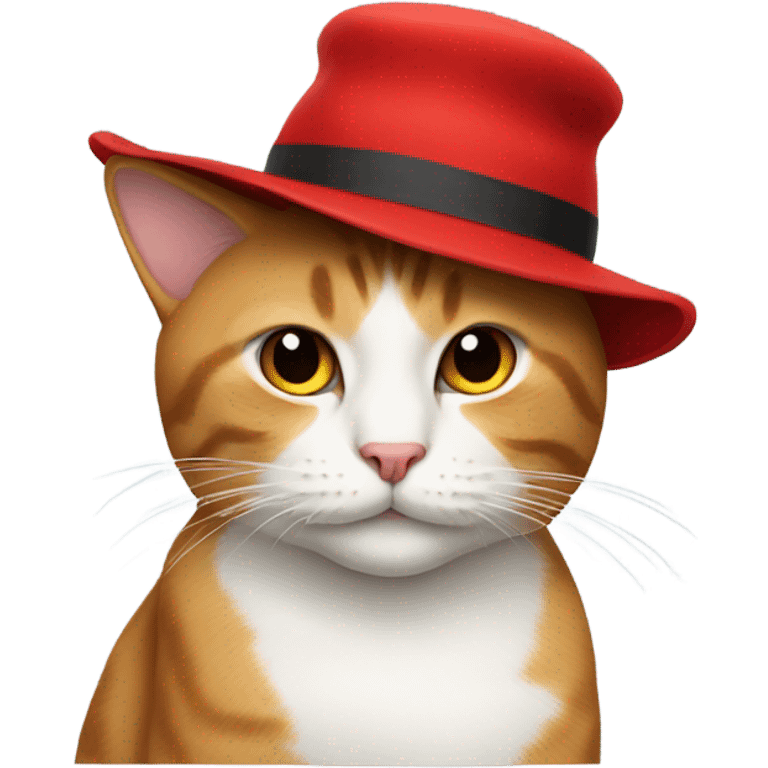 A cat with a red hat emoji