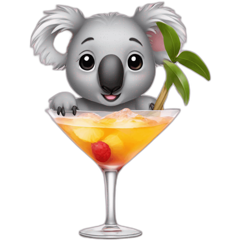 koala inside a cocktail emoji