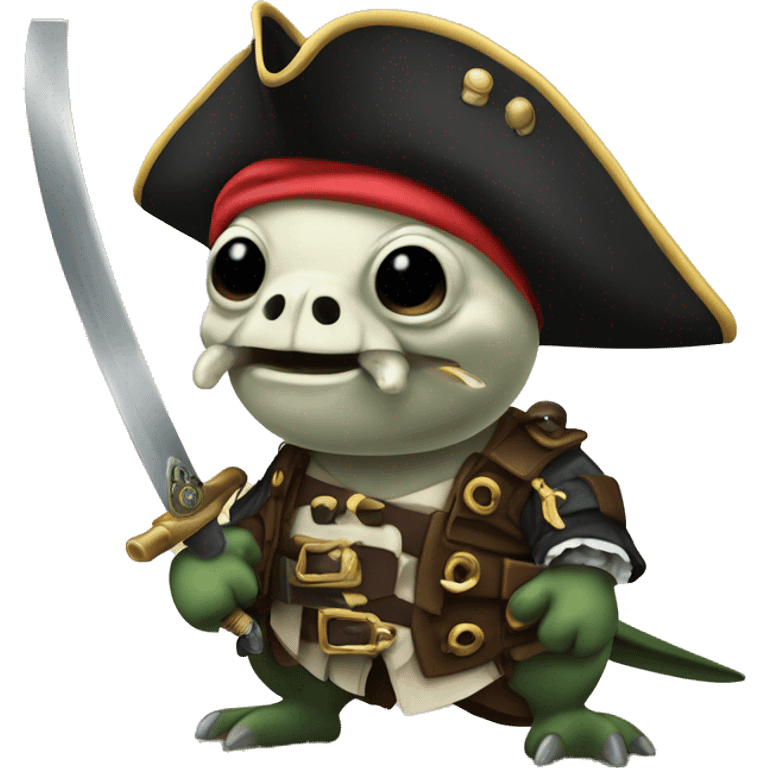 Pirate trachemys scripta with sword in the mouth emoji