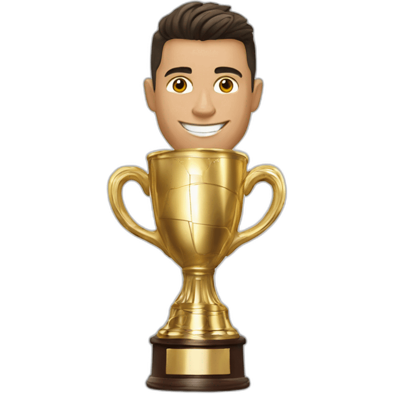 cristiano ronaldo con la copa mundial emoji