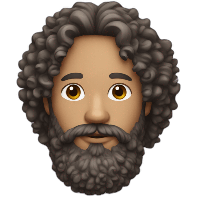 bearded and curly hair 40 year old musician emoji