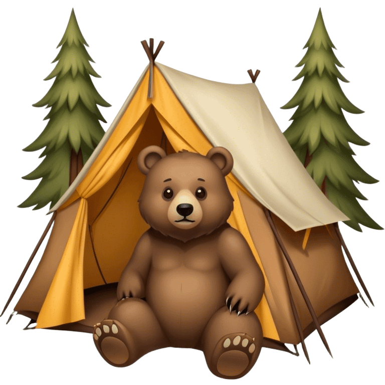 A BEAR OUTSIDE OF A TENT emoji