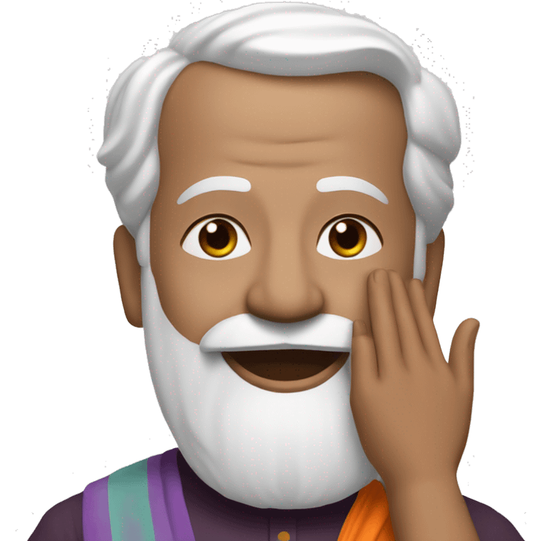 Narendra Modhi showings namaste emoji