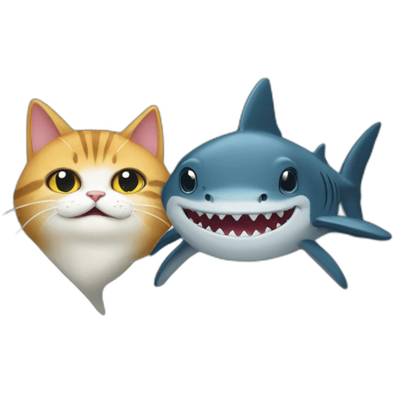 Shark and cat emoji