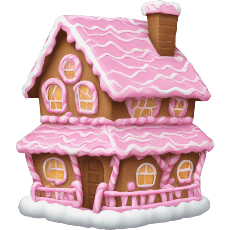 Pink gingerbread house emoji