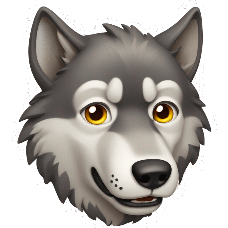 Wolf with surprised look emoji