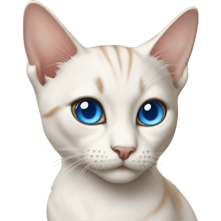 Realistin creme Siam cat blue eyes emoji