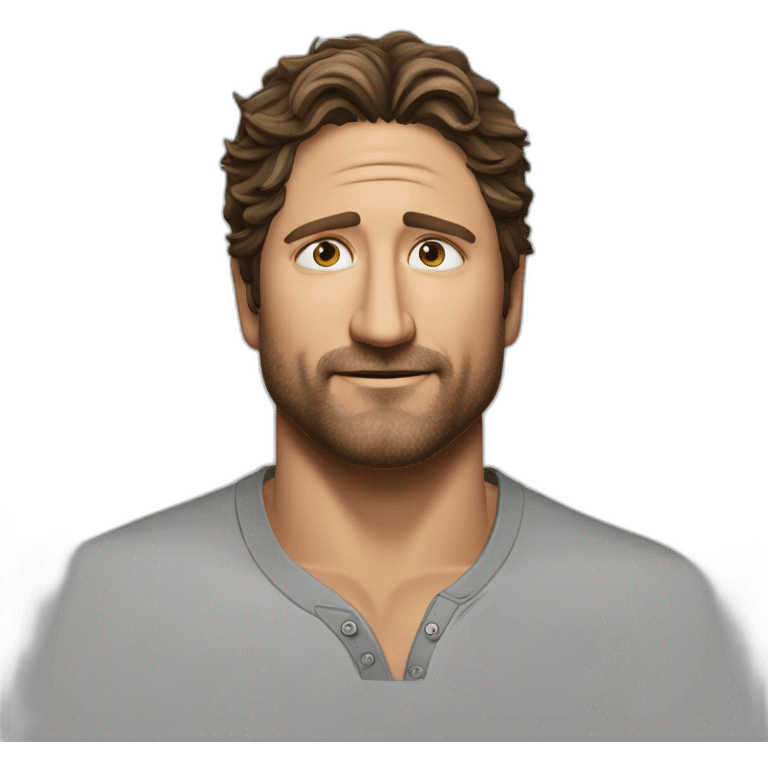 actor gerard butler cartoon wearing henley emoji