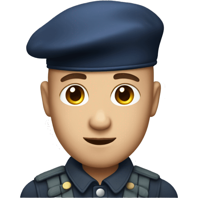 man with french beret and balding emoji